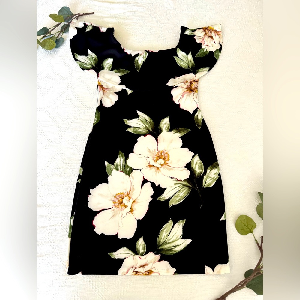 Lord & Taylor Design Lab Black and White Floral Off the Shoulder Cocktail Dress